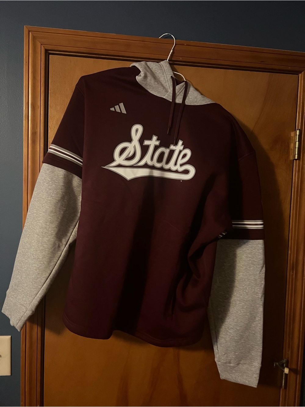 Men's Maroon & Gray 'Mississippi State' Hoodie Sweatshirt. XXL